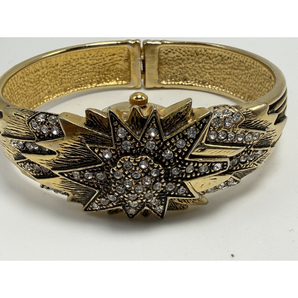 Nadia Ladies Cuff Watch New Battery 21MM 7" Gold‎ Tone